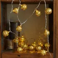 Produktbild: LED Lichterkette 20 orientalische Kugeln Metallbälle marokkanisch D: 4cm gold