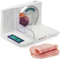 Produktbild: Sommertal Allesschneider As170 150w Edelstahlmesser Mit Wellenschliff,klappbar Platzsparend, Elektrische Schneidemaschine Brotschneidemaschine, Profi Aufschnittmaschine Weiß 0-15mm