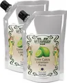 Produktbild: VITAVEGGY Früchte-Püree LIMETTEN 2x1kg ohne Aroma- Farb- & Konservierungsmittel von Food-United, Limettenpüree für Obstbrei & Obsmus oder als Limettensaftkonzentrat Limette-Minz-Tee oder für Saft Cocktails Limetten-Smoothies Sorbets Kuchen Tarten,