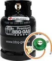 Produktbild: Premium BBQ-GAS Flasche 8kg ungefüllt    im Set 1 Regler und Schlauch