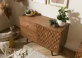 Produktbild: MASSIVMOEBEL24 Sideboard Akazie 115x42x75 Akazie natur lackiert MOSAYK #112