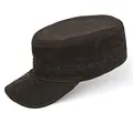Produktbild: Black Forest Fox Herren Damen Leder Cuba Army Cap Hut Schirmmütze in versch. Farben & Leder (Marrone)