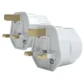 Produktbild: EAZY CASE 2x Travel Adapter UK Reiseadapter Stromstecker Stromadapter Typ G, 2er Set EU auf UK Adapter Strom England 3pin Buchse Netzadapter Weiß weiß