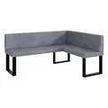 Produktbild: MEBLINI Eckbank für Esszimmer - Küchenbank - Essecke - Sitzecke Küche - Peter - U-Beine 128x168x87cm Rechts - Grau Samt