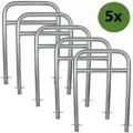 Produktbild: Baumarktplus 5 x Fahrradanlehnbügel 78 x 115 cm Stahl feuerverzinkt Ø 60 mm grau Einbetonieren Fahrradständer Parker Typ H