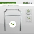 Produktbild: Baumarktplus - 5 x Fahrradanlehnbügel 78 x 115 cm Stahl feuerverzinkt ø 60 mm grau Einbetonieren Fahrradständer Parker Typ h