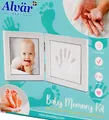 Produktbild: Baby Bilderrahmen Fotorahmen Set 3D Gipsabdruck Handabdruck Fußabdruck & Foto