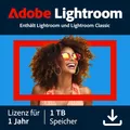 Produktbild: Adobe Lightroom inkl. Lightroom Classic 1 TB Cloud  1 Jahr 2 PC/Mac Download NEU