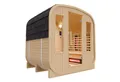 Produktbild: Dewello Sauna RICHMOND Fasssauna, Cube bis zu 4 Personen, Saunaofen, Harvia 6KW, BxTxH: 180 x 200 x 200 cm, (mit Asphaltschindeln, aus Fichtenholz, inkl. Zubehör, 10 Infrarotstrahler mit je 350 Watt) mit Steuereinheit mit Bluetooth, FM, MP3, USB, App - leichte Bedienung