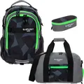 Produktbild: Schulrucksack 3 Teile Set Jungen Elephant Hero Signature Rucksack Schulmappe 12770 Cyber Camo Grün rsmb