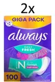 Produktbild: 2X ALWAYS DAILY FRESH N SLIM FLEXISTYLE FRESH SCENT 100 STÜCK SLIPEINLAGEN *OVP*