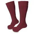 Produktbild: Steigenhöfer Manufaktur Trachtensocken Herren und Damen Lang – Klassische Trachtenstrümpfe im Zopfmuster – Oktoberfest Strümpfe aus Baumwolle für Männer & Frauen – Burgundy – 47-48