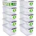 Produktbild: Deuba® 10x Aufbewahrungsbox mit Deckel 2L Box Kunststoff Kisten lebensmittelecht BPA frei klein Klickverschluss transparent stapelbar Küche Schlafzimmer