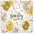Produktbild: 20 Servietten Elegant Balloons gold Geburtstag Fasching Karneval Deko 33x33cm