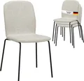 Produktbild: Albatros Esszimmerstühle 4er Set ENNA, beige - stapelbar, bequemer Polsterstuhl - Eleganter Küchenstuhl, Stuhl Esszimmer oder Esstisch Stuhl, Konferenzstuhl , Stückzahl:4, Farbe:Beige