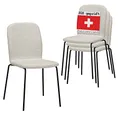 Produktbild: Albatros Esszimmerstühle 4er Set ENNA, beige - stapelbar, bequemer Polsterstuhl - Eleganter Küchenstuhl, Stuhl Esszimmer oder Esstisch Stuhl, Konferenzstuhl
