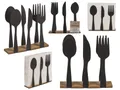 Produktbild: Moderner Serviettenhalter mit Besteck Design in Schwarz ca. 16,5 x 4 x 16,5 cm