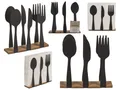 Produktbild: Moderner Serviettenhalter mit Besteck Design in Schwarz ca. 16,5 x 4 x 16,5 cm