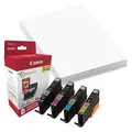 Produktbild: Canon CLI-551 XL C/M/Y/BK schwarz, cyan, magenta, gelb Druckerpatronen + Fotopapier