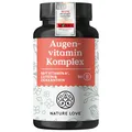 Produktbild: NATURE LOVE® Augenvitamin Komplex - 90 Kapseln mit Vitamin A - mit Lutein, Zeaxanthin und Vitamin E - vegan, hochdosiert, ohne unnötige Zusätze - in Deutschland laborgeprüft