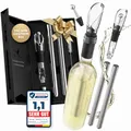 Produktbild: Beyond Weinkühlstab 6-teiliges Geschenk Set aus Edelstahl mit Ausgießer - Ideales Weinzubehör für Weinliebhaber I Weinkühler Set für Weißwein & Rotwein - Stab mit Dekanter - Zubehör für Weintrinker