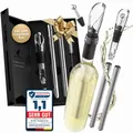 Produktbild: Weinkühlstab 6-teiliges Geschenk Set aus Edelstahl mit Ausgießer - Ideales We...
