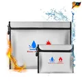 Produktbild: Feuerfeste Dokumententasche Set 32,5x21cm 2 Stück Silikonbeschichtet A4 Outdoor