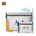 Produktbild: Feuerfeste Dokumententasche 2er Set – Silber A4 32,5x21 cm, , grau