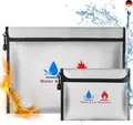 Produktbild: Feuerfeste Tasche Dokumententasche - 2 Set Feuersichere wasserdichte Tasche