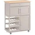Produktbild: SoBuy Servierwagen mit Flaschenablagen Küchenwagen Khaki 67x86x38cm FKW45-KA