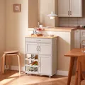 Produktbild: SoBuy Servierwagen Küchenwagen mit Arbeitsplatte Rollwagen mit Schubladen Weinregal Kücheninsel Küchenregal stehend Möbel Khaki 67x86x38cm FKW45-KA