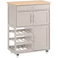 Produktbild: SoBuy Küchenwagen mit 1 Schublade Khaki 67x37,5x86,5cm Modern