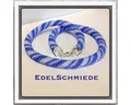 Produktbild: Edelschmiede925 Kette ohne Anhänger Edelschmiede925 Häkelkette mit 925 Verschluß weiß matt mit blau