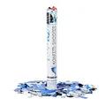 Produktbild: Relaxdays Party Popper 40 cm, Blau Silber, 6-8m Effekthöhe, Hochzeit, Geburtstag, Karneval, bunter Konfettiregen, blau