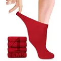 Produktbild: Fiera Besa Diabetikersocken Diabetiker Socken Damen mit Lycra, 4 Paar, Knöchelhoch rot 39-42