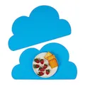 Produktbild: Relaxdays Platzdeckchen Kinder, 2er Set, Wolke, rutschfest, abwaschbar, Tischset Baby, B x T: 47,5 x 26,5 cm, blau
