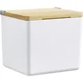 Produktbild: Tesa Aufbewahrungsbox Baboo, Weiß, Holz, Kunststoff, Bambus, 12.2x11x10.2 cm, Made in Germany, Deckel aufklappbar, Befestigen ohne Bohren, Ordnen & Aufbewahren, Aufbewahrungsboxen
