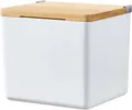 Produktbild: tesa Baboo Badorganizer S mit Bambus-Deckel, matt-weiß - Bad-Aufbewahrungsbox zu