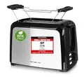 Produktbild: Emerio Toaster 2 extra Breiten Toastschlitzen Zentrierfunktion,herausnehmbare Krümelschublade,Abbruch/Auftauen/Wiedererwärmen,7 einstellbare Bräunungsstufen,Brötchenaufsatz,750W,TO-123924,Schwarz