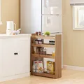 Produktbild: SoBuy NSR01-PF Nischenregal mit 4 Etagen Küchenregal mit Rollen Badrollwagen Ordnungswagen Rollwagen schmales Regal Badezimmerregal Vintage BHT ca.:18,5x81x60cm