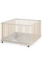 Produktbild: Sämann Laufstall Baby mit 3 Schlupfsprossen | TÜV geprüft | stufenlos höhenverstellbar | Laufgitter Premium | Babybett aus Holz | Krabbelgitter (sahara dust/natur, 120x120 cm)