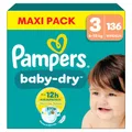Produktbild: Pampers Baby Dry Gr.3 Midi 6-10kg Maxi Pack Windeln, 136 Stück