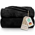 Produktbild: Gräfenstayn® Kuscheldecke flauschig & super weich - hochwertige Fleecedecke auch als Wohndecke, Tagesdecke, Sofadecke & Wohnzimmer geeignet - Überwurf Decke Sofa & Couch (Schwarz, 240x220 cm)