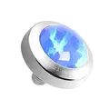 Produktbild: Piercingfaktor Dermal Anchor Piercing Skin Diver Anker Aufsatz Kugel Aufsatzkugel Ball Flach Stecker mit Opal Stein Kristall Perle Silber Blau 5mm