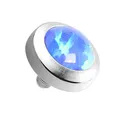 Produktbild: Taffstyle Piercing-Implantat Dermal Piercing Anker Aufsatz Kugel mit Opal Stein, Anchor Piercing Skin Diver Ball Flach Stecker Stein Kristall Perle