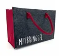 Produktbild: heimtexland Allzweck Filztasche Einkaufstasche Shopper Filz Tragetasche Einkaufskorb Aufbewahrung XL Tasche mit Henkel 30x45 robust langlebig Geschenkidee Typ717 Mitbringsel-Anthrazit 30x45 cm