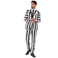 Produktbild: Opposuits Partyanzug Beetlejuice Anzug, Schwarz-weiß gestreifter Anzug zum Film 'Beetlejuice Beetlejuice' weiß 52