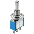 Produktbild: Miniatur-Kippschalter, 1 x um, 6 A/125 V oder 3 A/250 V, mit Mittelstellung