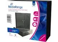 Produktbild: CD/DVD-Leerhülle, transparent, schwarzer Tray, Jewelcase, 5 Stück