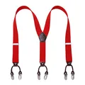 Produktbild: KANGDAI Hosenträger für Herren Breit Y Style 3.5 CM Mit Sehr 6 Starke Metall Clip Durable Elastic Verstellbare Hosenträger Geschenkbox für Herren und Damen